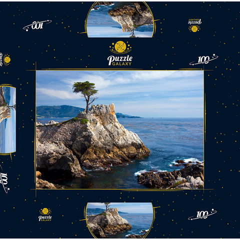 Monterey Zypresse (Lone Cypress) an der Pazifikküste bei 100 Puzzle Schachtel 3D Modell