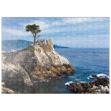 puzzleplate Monterey Zypresse (Lone Cypress) an der Pazifikküste bei 200 Puzzle