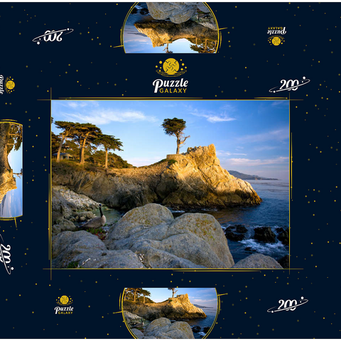 Monterey Zypresse (Lone Cypress) an der Pazifikküste bei 200 Puzzle Schachtel 3D Modell