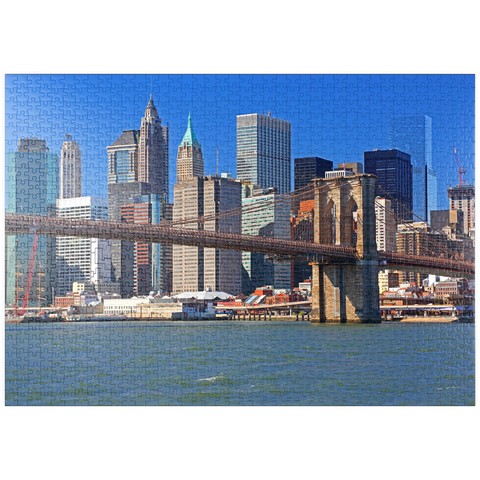 puzzleplate Blick zur Brooklyn Bridge, Manhattan, New York City, New York, USA 1000 Puzzle