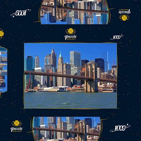 Blick zur Brooklyn Bridge, Manhattan, New York City, New York, USA 1000 Puzzle Schachtel 3D Modell