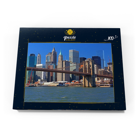 Blick zur Brooklyn Bridge, Manhattan, New York City, New York, USA 100 Puzzle Schachtel Ansicht3