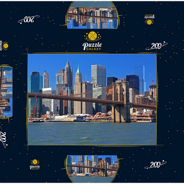 Blick zur Brooklyn Bridge, Manhattan, New York City, New York, USA 200 Puzzle Schachtel 3D Modell