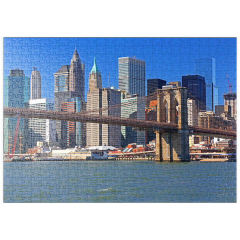 puzzleplate Blick zur Brooklyn Bridge, Manhattan, New York City, New York, USA 500 Puzzle