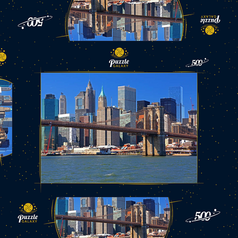 Blick zur Brooklyn Bridge, Manhattan, New York City, New York, USA 500 Puzzle Schachtel 3D Modell