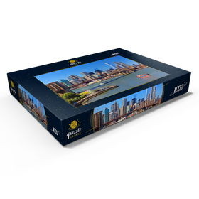 Alternative Darstellung des Puzzle-Motivs Blick auf Brooklyn Bridge und Manhattan mit One World Trade Center, New York City – Puzzleteile: 1000