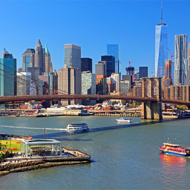 Blick zur Brooklyn Bridge mit One World Trade Center, Manhattan, New York City, New York, USA 1000 Puzzle 3D Modell