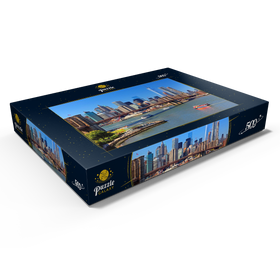 Alternative Darstellung des Puzzle-Motivs Blick auf Brooklyn Bridge und Manhattan mit One World Trade Center, New York City – Puzzleteile: 500