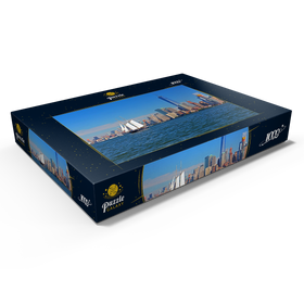 Darstellung des Puzzle Motivs Hudson River dem World Financial Center und One World Trade Center, Manhattan, New York, USA - Puzzleteile: 1000