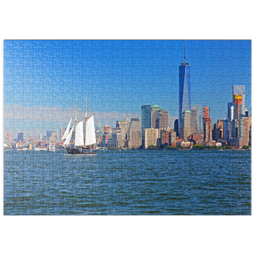 puzzleplate Hudson River dem World Financial Center und One World Trade Center, Manhattan, New York City, New York, USA 500 Puzzle