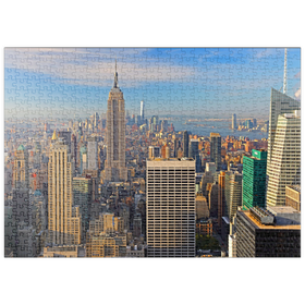 Darstellung des Puzzle-Motivs Blick vom Rockefeller Center zum Empire State Building und One World Trade Center, New York City – Puzzleteile: 500