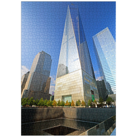 Darstellung des Puzzle-Motivs Ground Zero, Gedenkstätte auf dem Gelände des One World Trade Center, Manhattan, New York City, USA – Puzzleteile: 1000