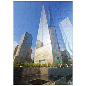 Darstellung des Puzzle Motivs Ground Zero, Gedenkstätte auf dem Gelände des One World Trade Center, Manhattan, New York City, USA - Puzzleteile: 100