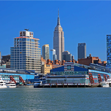 Hudson River mit dem Empire State Building in Midtown Manhattan, New York City, New York, USA 100 Puzzle 3D Modell