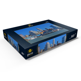 Darstellung des Puzzle Motivs Hudson River mit dem Empire State Building in Midtown Manhattan, New York, USA - Puzzleteile: 500