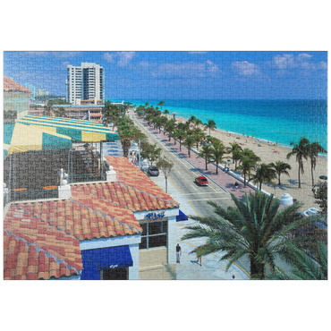 puzzleplate Blick über den Atlantic Boulevard und Strand, Fort Lauderdale, Florida, USA 1000 Puzzle