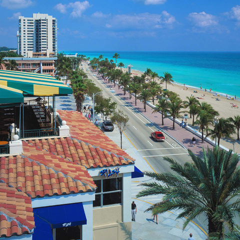 Blick über den Atlantic Boulevard und Strand, Fort Lauderdale, Florida, USA 1000 Puzzle 3D Modell