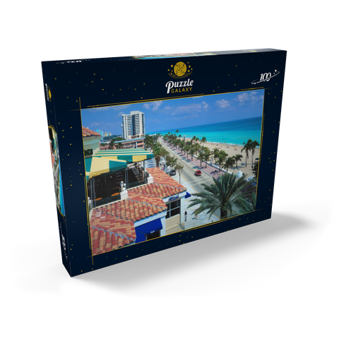 Blick über den Atlantic Boulevard und Strand, Fort Lauderdale, Florida, USA 100 Puzzle Schachtel Ansicht2