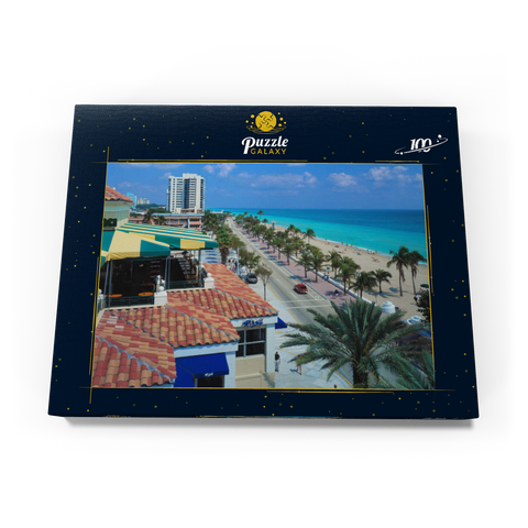 Blick über den Atlantic Boulevard und Strand, Fort Lauderdale, Florida, USA 100 Puzzle Schachtel Ansicht3