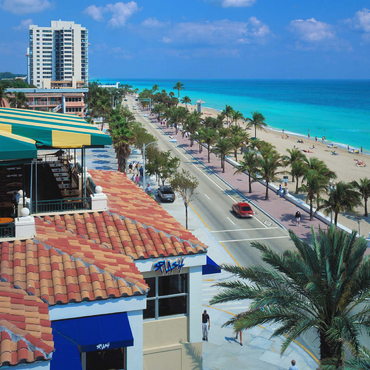 Blick über den Atlantic Boulevard und Strand, Fort Lauderdale, Florida, USA 100 Puzzle 3D Modell