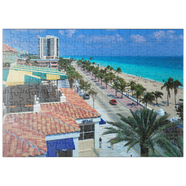 puzzleplate Blick über den Atlantic Boulevard und Strand, Fort Lauderdale, Florida, USA 200 Puzzle