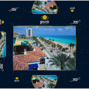Blick über den Atlantic Boulevard und Strand, Fort Lauderdale, Florida, USA 200 Puzzle Schachtel 3D Modell