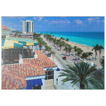 puzzleplate Blick über den Atlantic Boulevard und Strand, Fort Lauderdale, Florida, USA 500 Puzzle