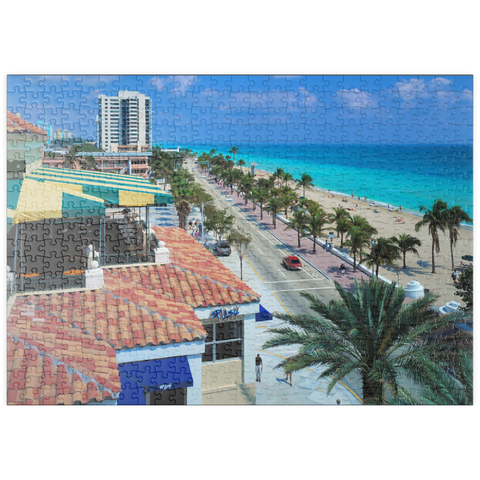 puzzleplate Blick über den Atlantic Boulevard und Strand, Fort Lauderdale, Florida, USA 500 Puzzle