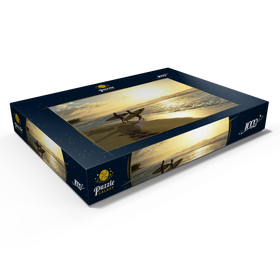 Alternative Darstellung des Puzzle-Motivs Surfer an dem Sunset Beach, Oahu, Hawaii, USA – Puzzleteile: 1000