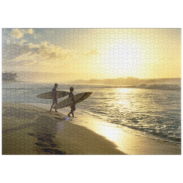 puzzleplate Surfer an dem Sunset Beach, Oahu, Hawaii, USA 1000 Puzzle