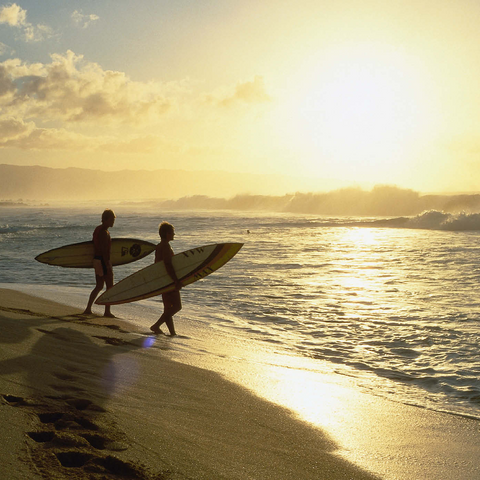 Surfer an dem Sunset Beach, Oahu, Hawaii, USA 1000 Puzzle 3D Modell