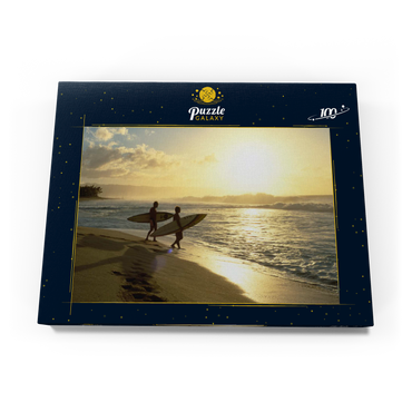 Surfer an dem Sunset Beach, Oahu, Hawaii, USA 100 Puzzle Schachtel Ansicht3