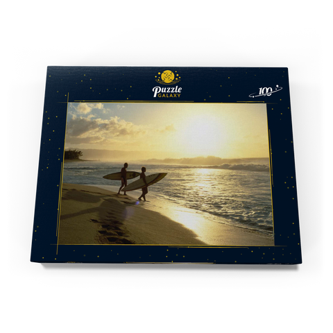 Surfer an dem Sunset Beach, Oahu, Hawaii, USA 100 Puzzle Schachtel Ansicht3