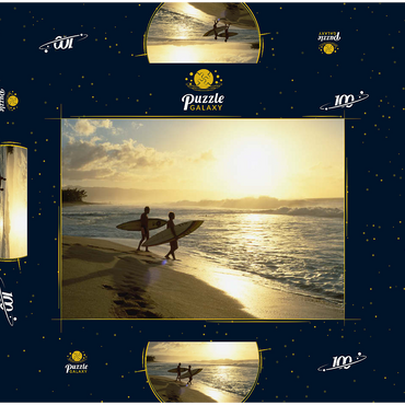 Surfer an dem Sunset Beach, Oahu, Hawaii, USA 100 Puzzle Schachtel 3D Modell