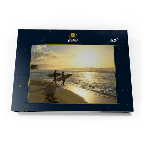 Surfer an dem Sunset Beach, Oahu, Hawaii, USA 500 Puzzle Schachtel Ansicht3