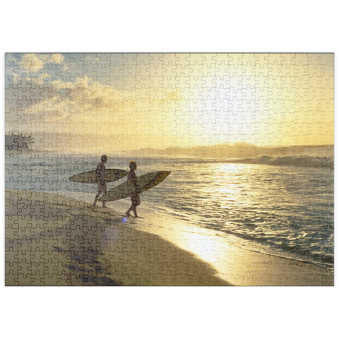 puzzleplate Surfer an dem Sunset Beach, Oahu, Hawaii, USA 500 Puzzle