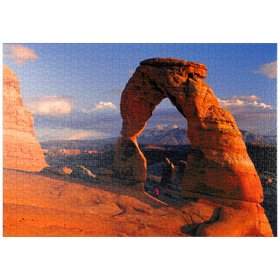 Darstellung des Puzzle-Motivs Delicate Arch im Abendlicht, Arches Nationalpark, Utah, USA – Puzzleteile: 1000