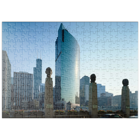 puzzleplate Sun Times Building und Sears Tower, Chicago, Illinois, USA 200 Puzzle