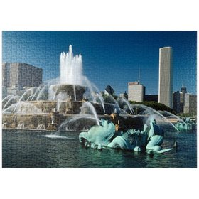 Darstellung des Puzzle-Motivs Buckingham Fountain im Grant Park, Chicago, Illinois, USA – Puzzleteile: 1000