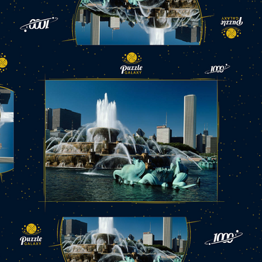 Buckingham Fountain im Grant Park, Chicago, Illinois, USA 1000 Puzzle Schachtel 3D Modell