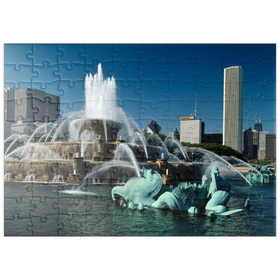 Darstellung des Puzzle Motivs Buckingham Fountain im Grant Park, Chicago, Illinois, USA - Puzzleteile: 100