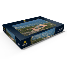 Alternative Darstellung des Puzzle-Motivs Grant Park mit Buckingham Fountain und Lake Michigan, Chicago, Illinois, USA – Puzzleteile: 1000