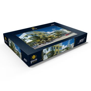 Art Deco Hotels am Ocean Drive in Miami Beach, Florida, USA 1000 Puzzle Schachtel Ansicht1