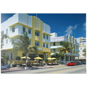 puzzleplate Art Deco Hotels am Ocean Drive in Miami Beach, Florida, USA 1000 Puzzle
