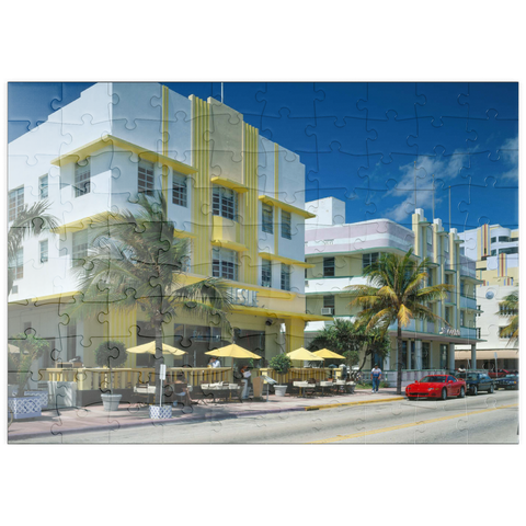puzzleplate Art Deco Hotels am Ocean Drive in Miami Beach, Florida, USA 100 Puzzle