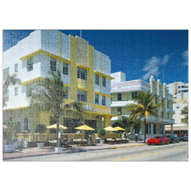 Darstellung des Puzzle-Motivs Art Deco am Ocean Drive in Miami Beach, Florida, USA – Puzzleteile: 200