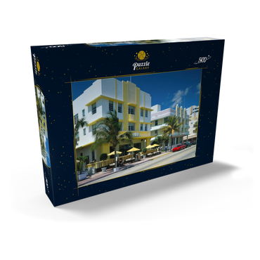 Art Deco Hotels am Ocean Drive in Miami Beach, Florida, USA 500 Puzzle Schachtel Ansicht2