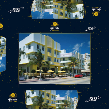 Art Deco Hotels am Ocean Drive in Miami Beach, Florida, USA 500 Puzzle Schachtel 3D Modell
