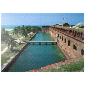 Darstellung des Puzzle Motivs Fort Jefferson im Dry Tortugas Nationalpark, Key West, Florida Keys, USA - Puzzleteile: 1000