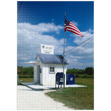 puzzleplate Kleinstes Postamt, Ochopee, Everglades Nationalpark, Florida, USA 1000 Puzzle